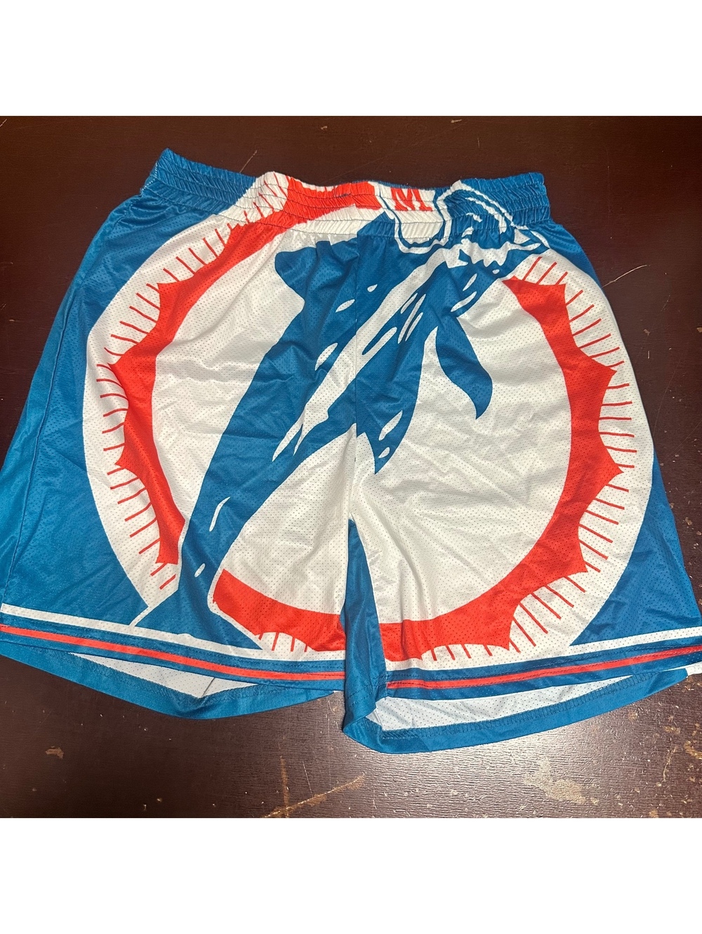 Miami Dolphins, lightweight, thin logo shorts no pockets LARGE